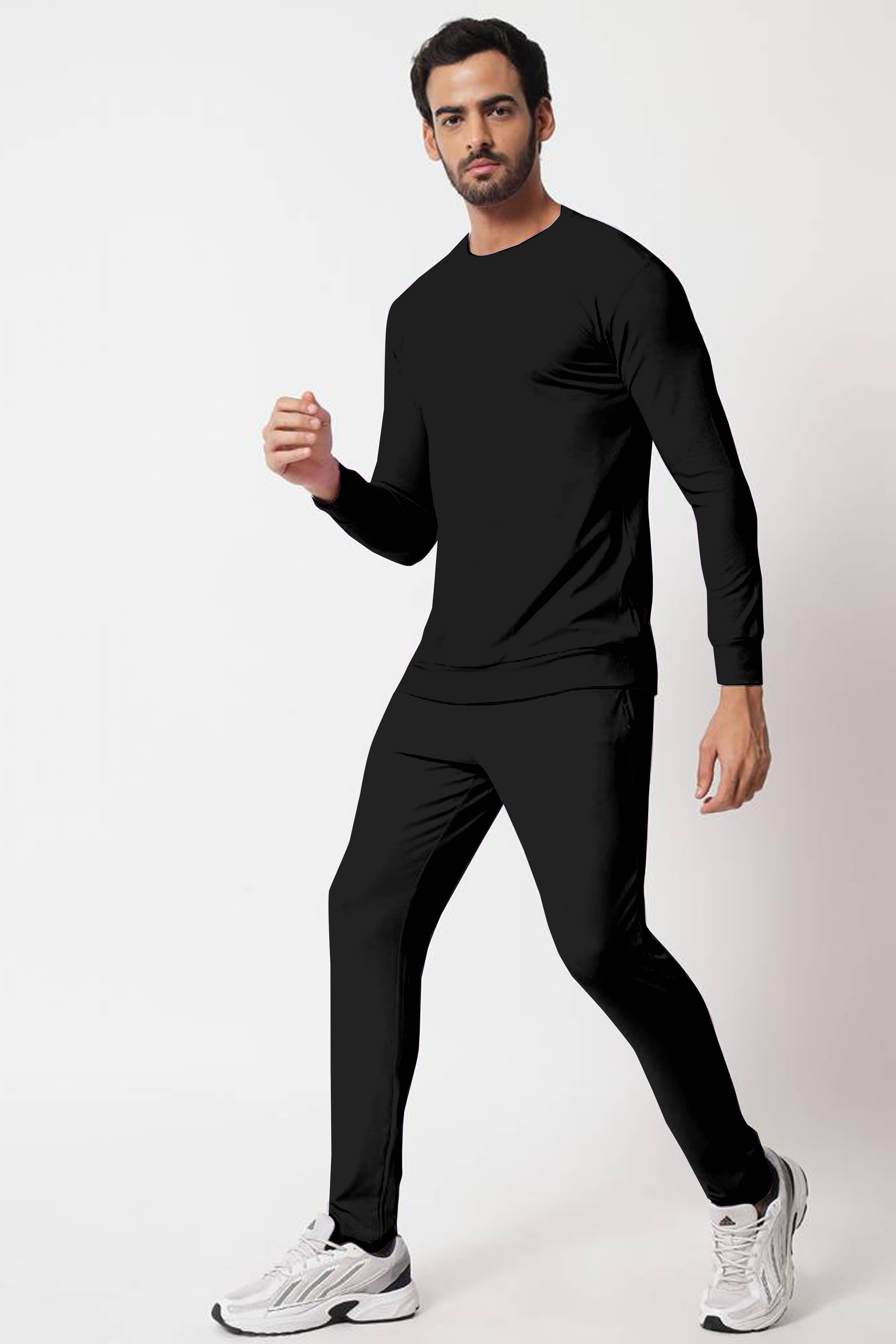 RABBY Black Polyester Regular Fit Men's Tracksuit ( Pack of 1 ) RABBY Black Polyester Regular Fit Men's Tracksuit ( Pack of 1 )