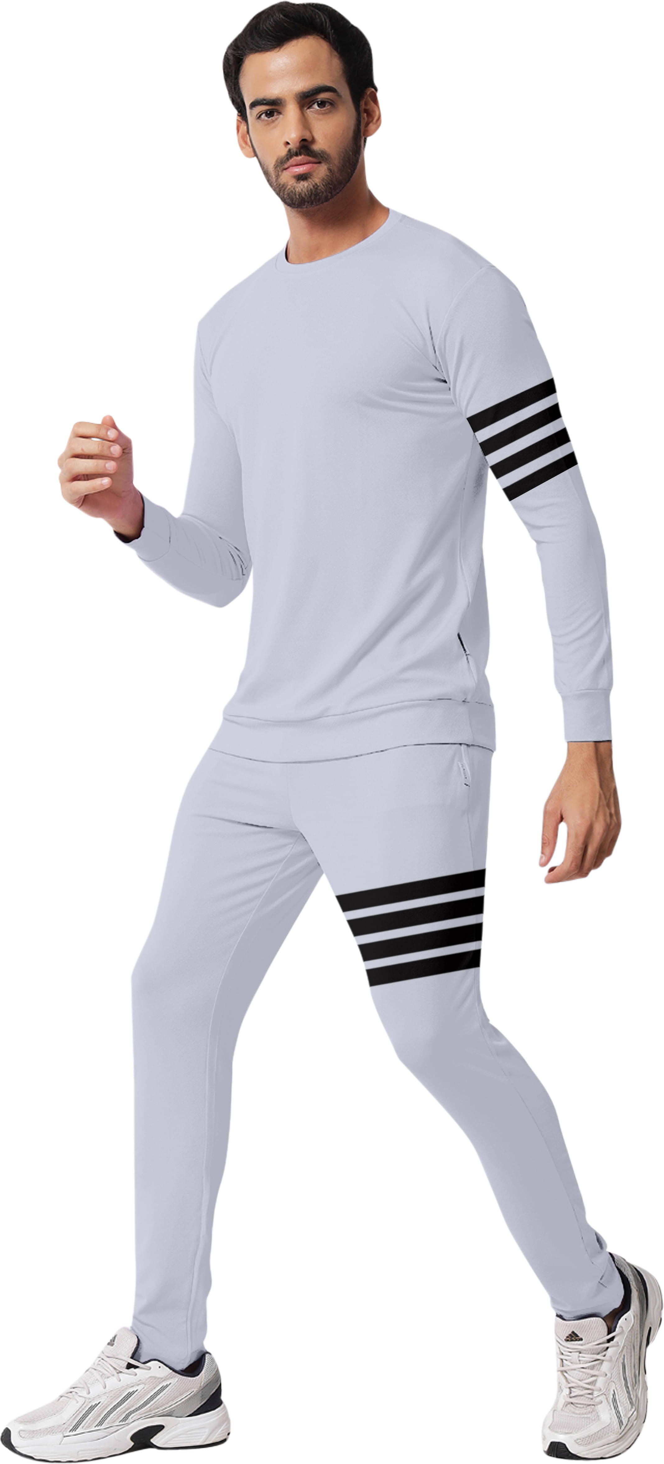     			RABBY Grey Polyester Blend Regular Fit Men's Tracksuit ( Pack of 1 )