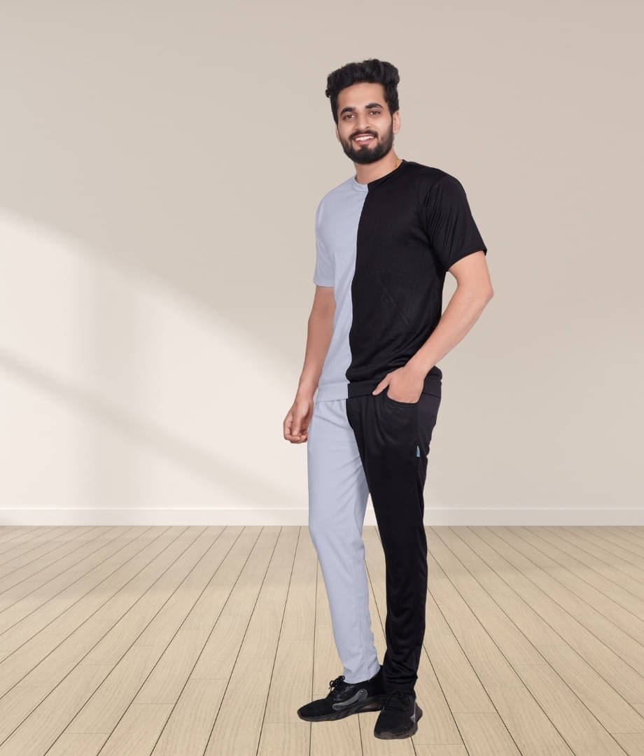 RABBY Grey Polyester Blend Regular Fit Men's Tracksuit ( Pack of 1 )     			RABBY Grey Polyester Blend Regular Fit Men's Tracksuit ( Pack of 1 )