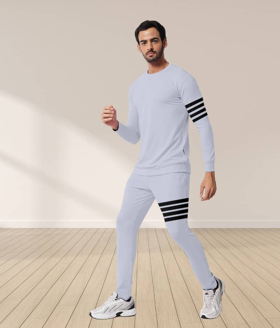     			RABBY Grey Polyester Blend Regular Fit Men's Tracksuit ( Pack of 1 )