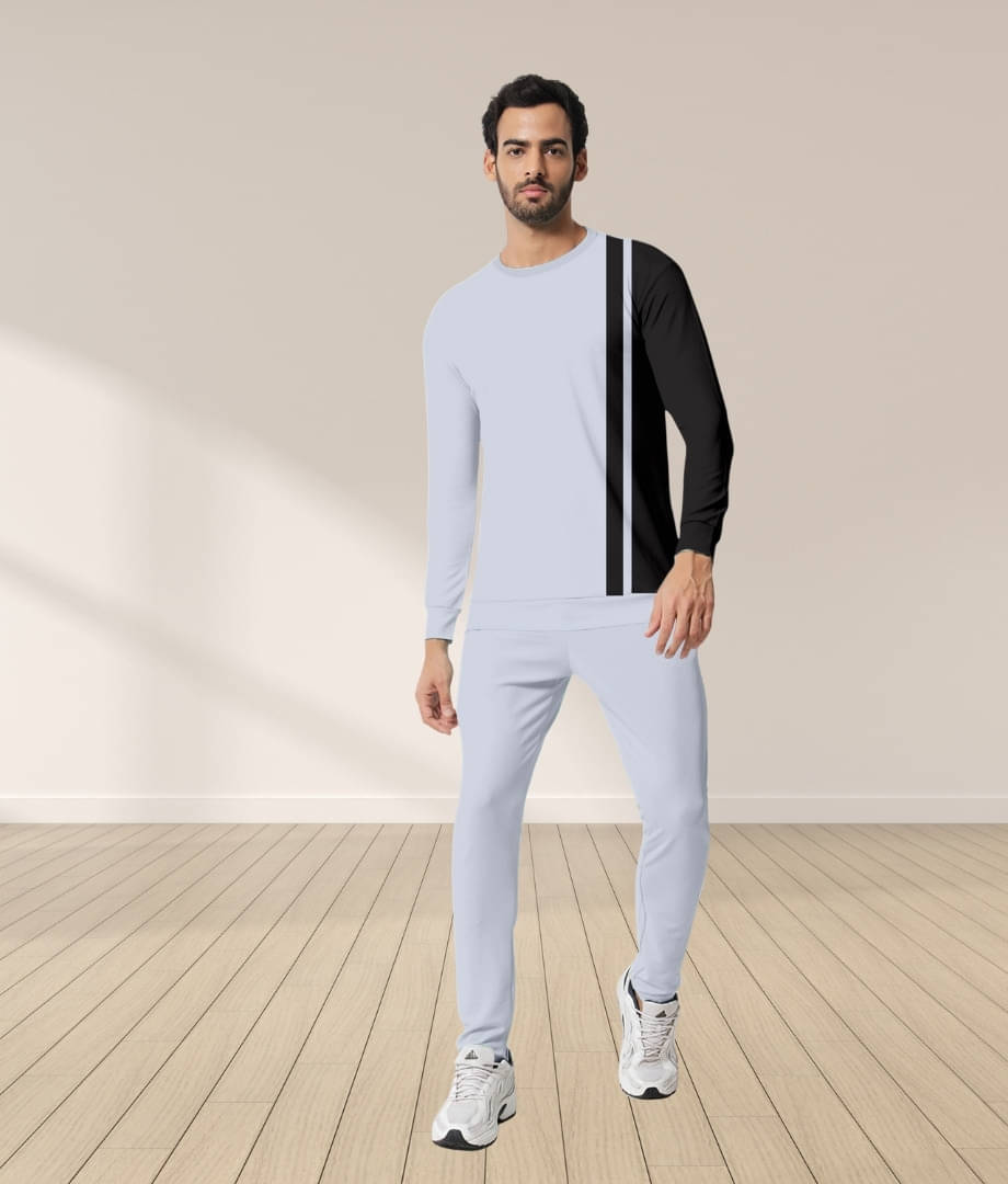     			RABBY Grey Polyester Blend Regular Fit Men's Tracksuit ( Pack of 1 )