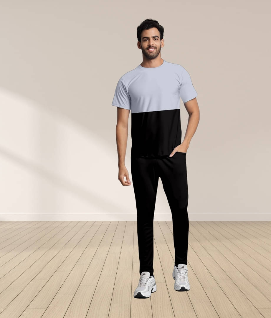     			RABBY Grey Polyester Blend Regular Fit Men's Tracksuit ( Pack of 1 )