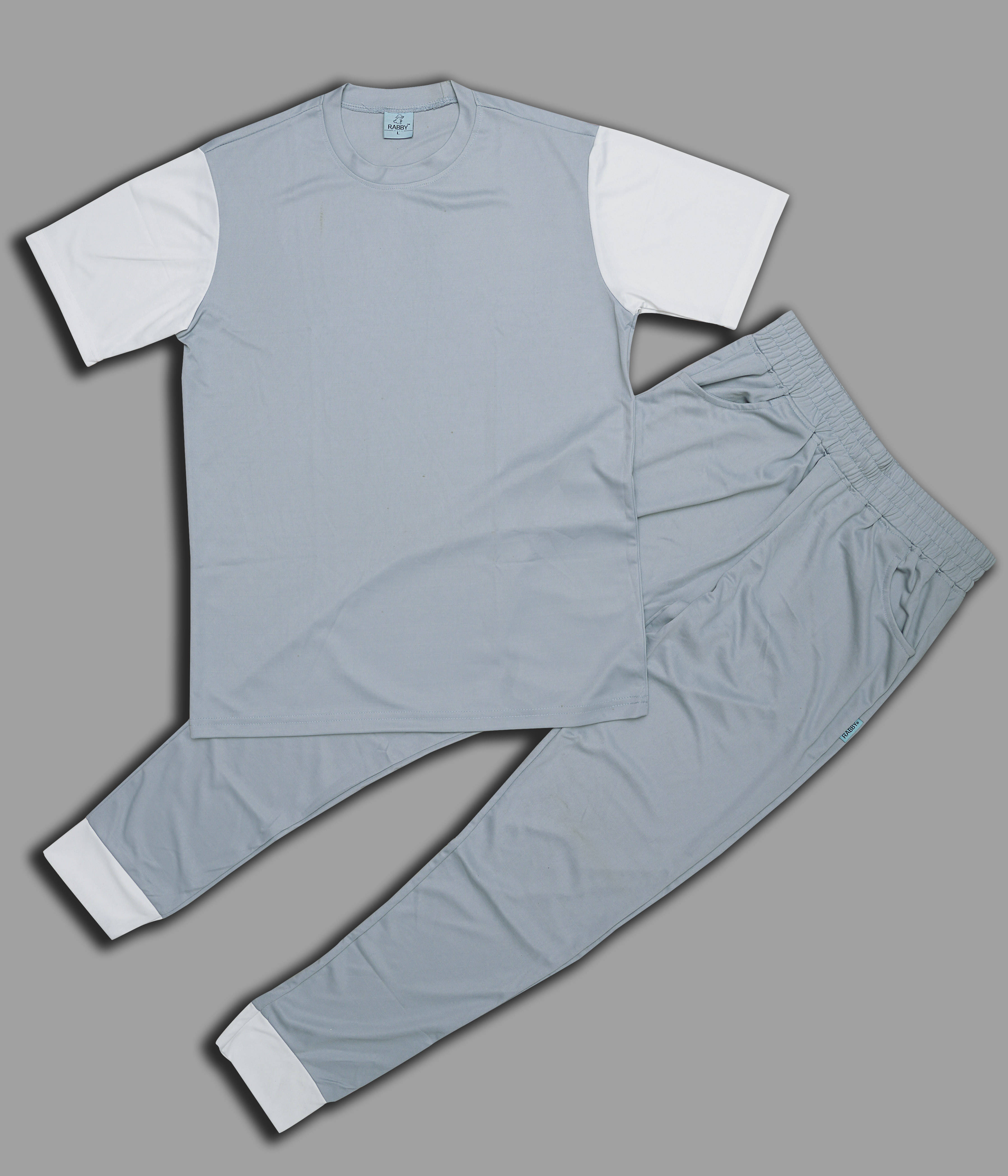     			RABBY Grey Polyester Regular Fit Men's Tracksuit ( Pack of 1 )