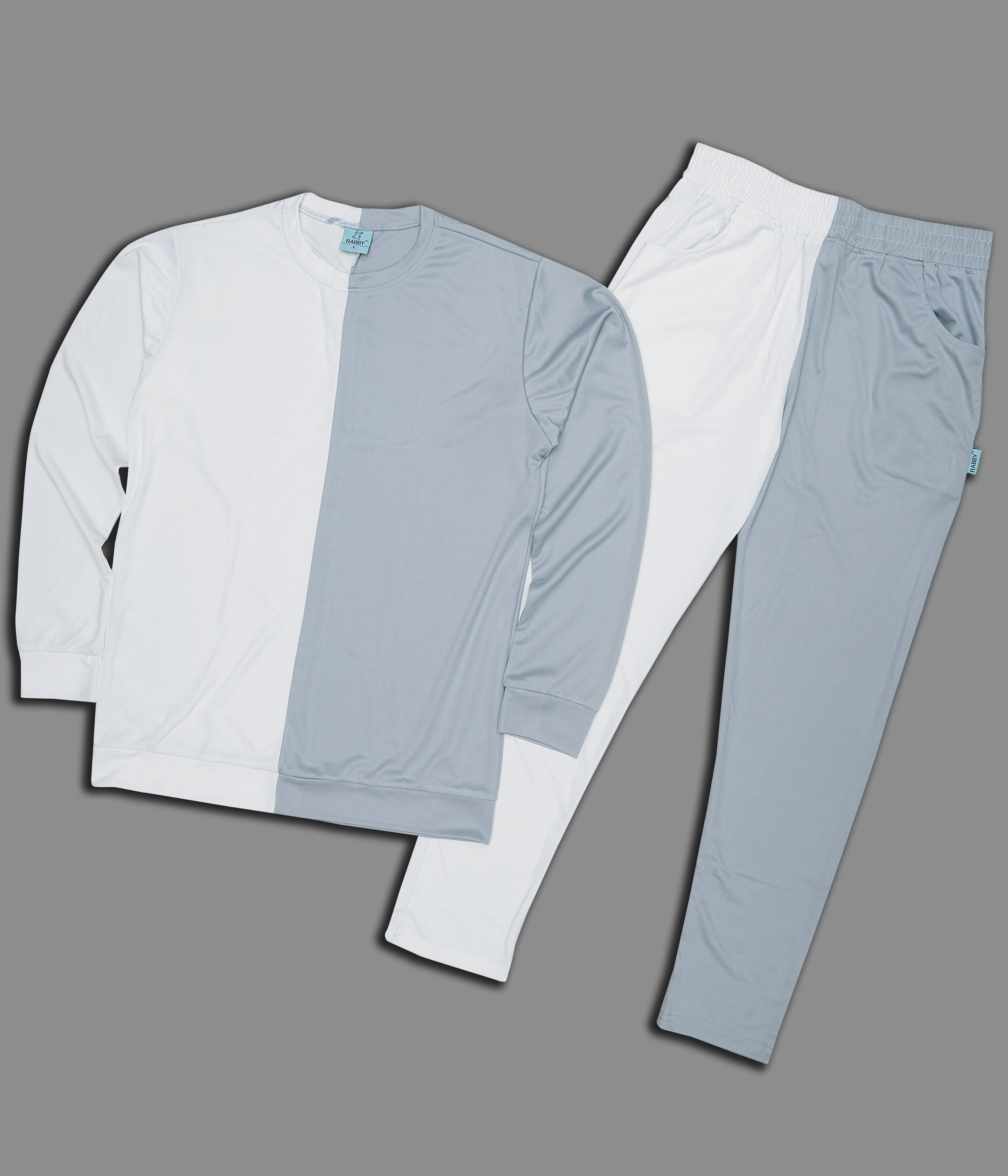     			RABBY Grey Polyester Regular Fit Men's Tracksuit ( Pack of 1 )