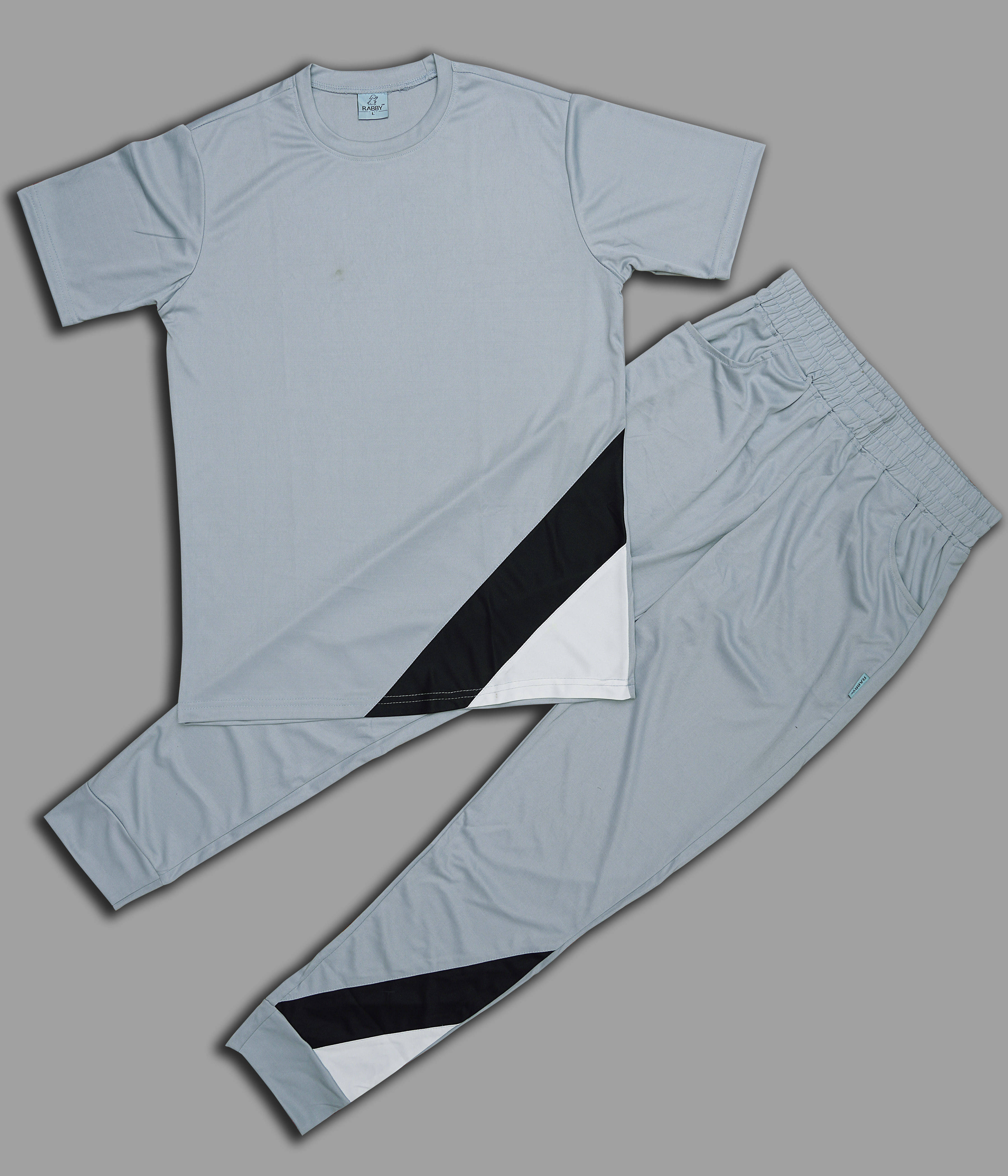 RABBY Grey Polyester Regular Fit Men's Tracksuit ( Pack of 1 )     			RABBY Grey Polyester Regular Fit Men's Tracksuit ( Pack of 1 )