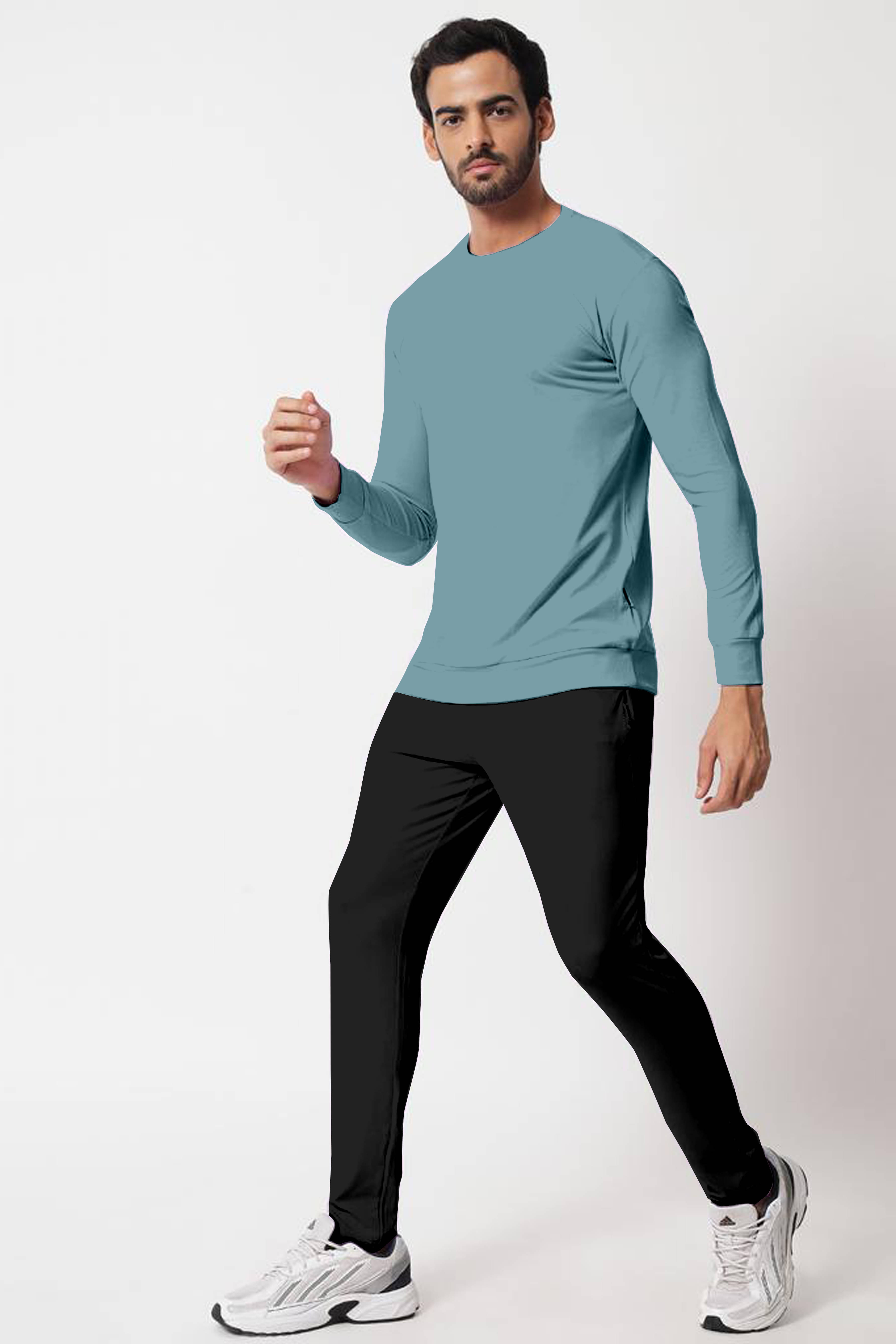     			RABBY Light Blue Polyester Regular Fit Men's Tracksuit ( Pack of 1 )