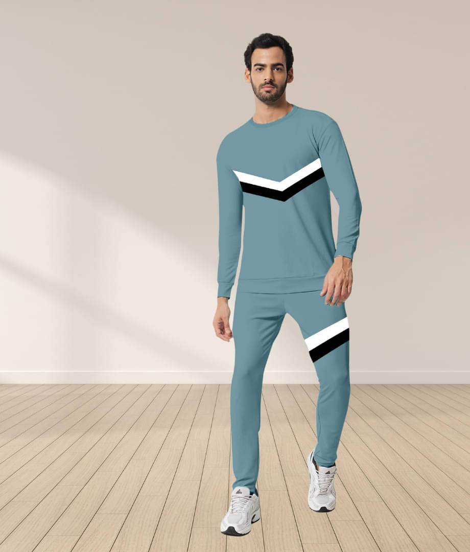    			RABBY Light Green Polyester Blend Regular Fit Men's Tracksuit ( Pack of 1 )