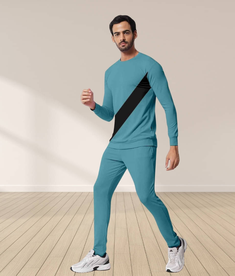     			RABBY Light Green Polyester Blend Regular Fit Men's Tracksuit ( Pack of 1 )