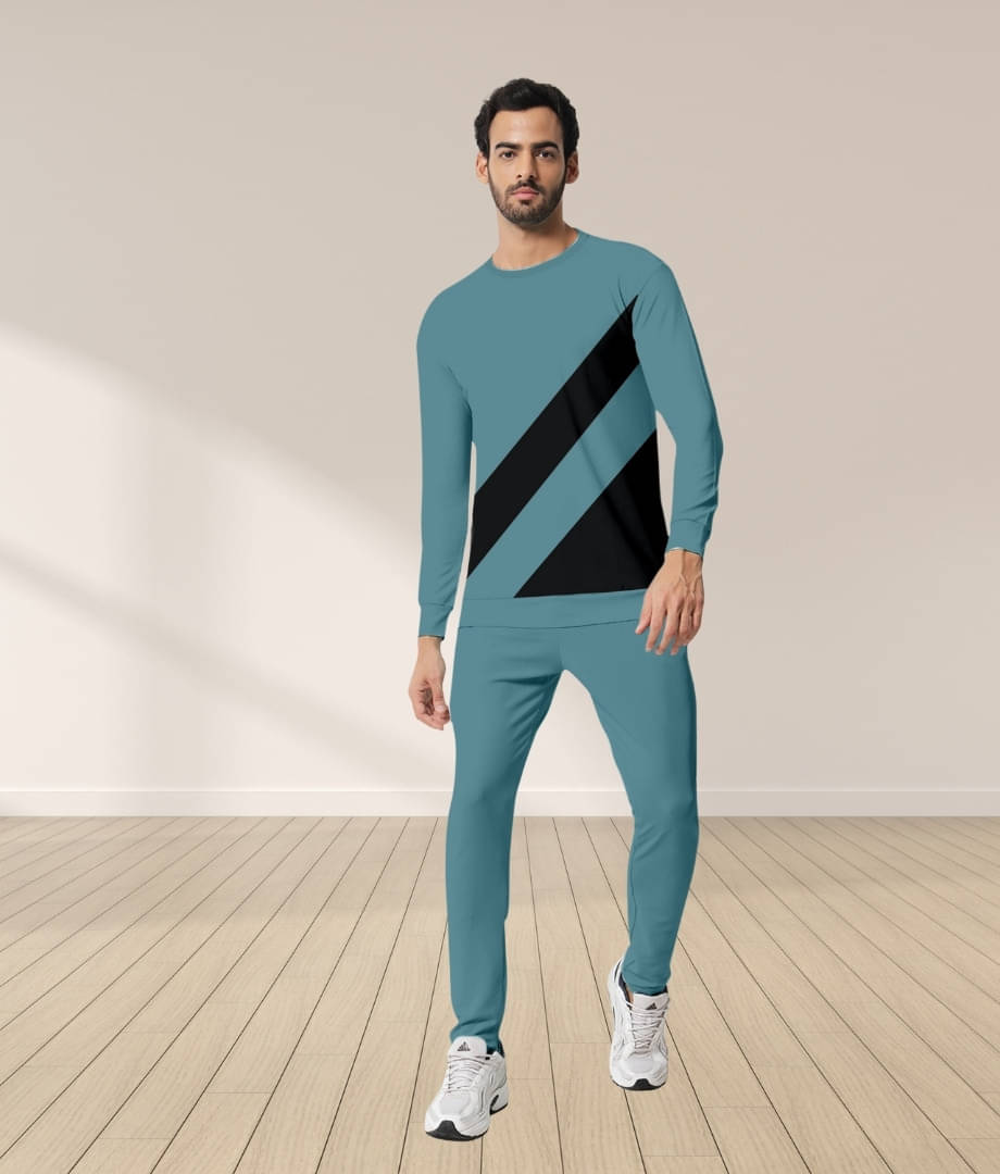     			RABBY Light Green Polyester Blend Regular Fit Men's Tracksuit ( Pack of 1 )
