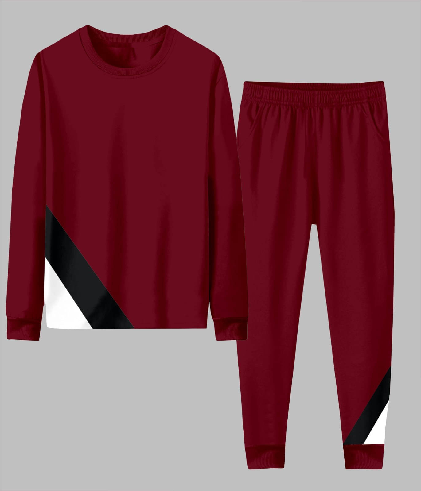     			RABBY Maroon Polyester Blend Regular Fit Men's Tracksuit ( Pack of 1 )