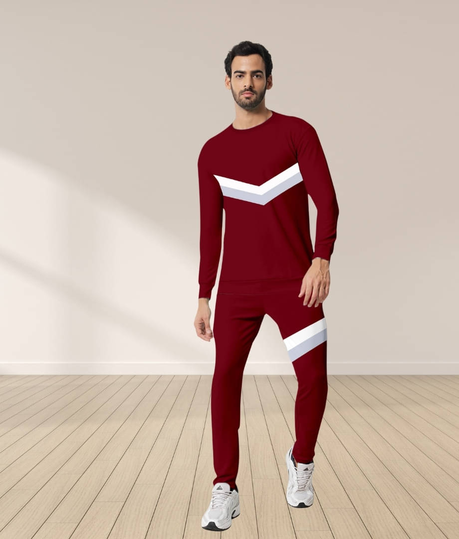 RABBY Maroon Polyester Blend Regular Fit Men's Tracksuit ( Pack of 1 ) RABBY Maroon Polyester Blend Regular Fit Men's Tracksuit ( Pack of 1 )
