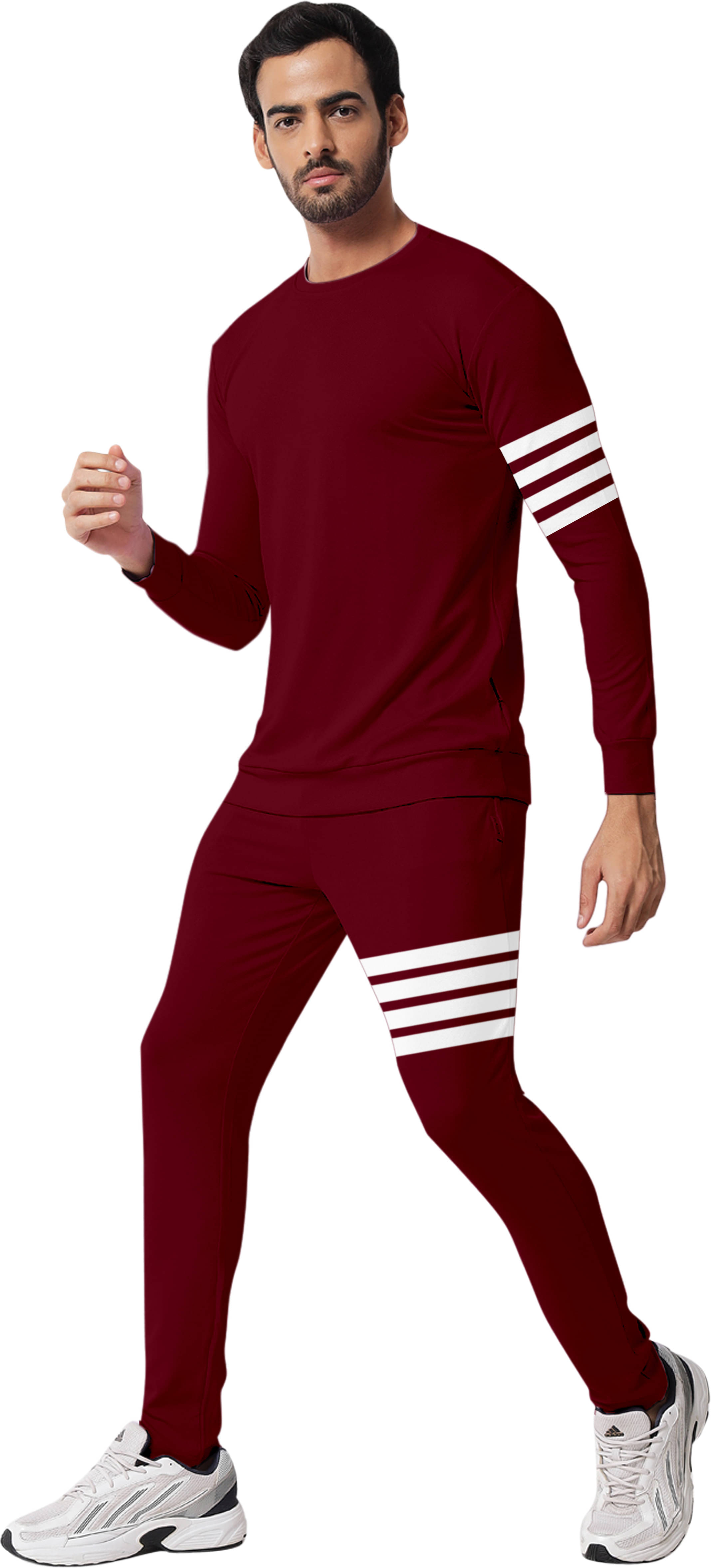     			RABBY Maroon Polyester Blend Regular Fit Men's Tracksuit ( Pack of 1 )