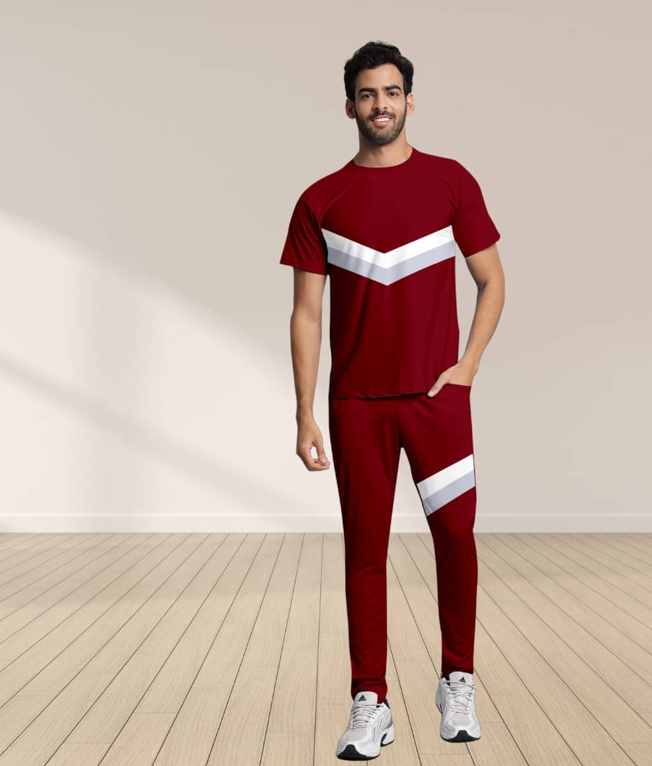 RABBY Maroon Polyester Blend Regular Fit Men's Tracksuit ( Pack of 1 ) RABBY Maroon Polyester Blend Regular Fit Men's Tracksuit ( Pack of 1 )