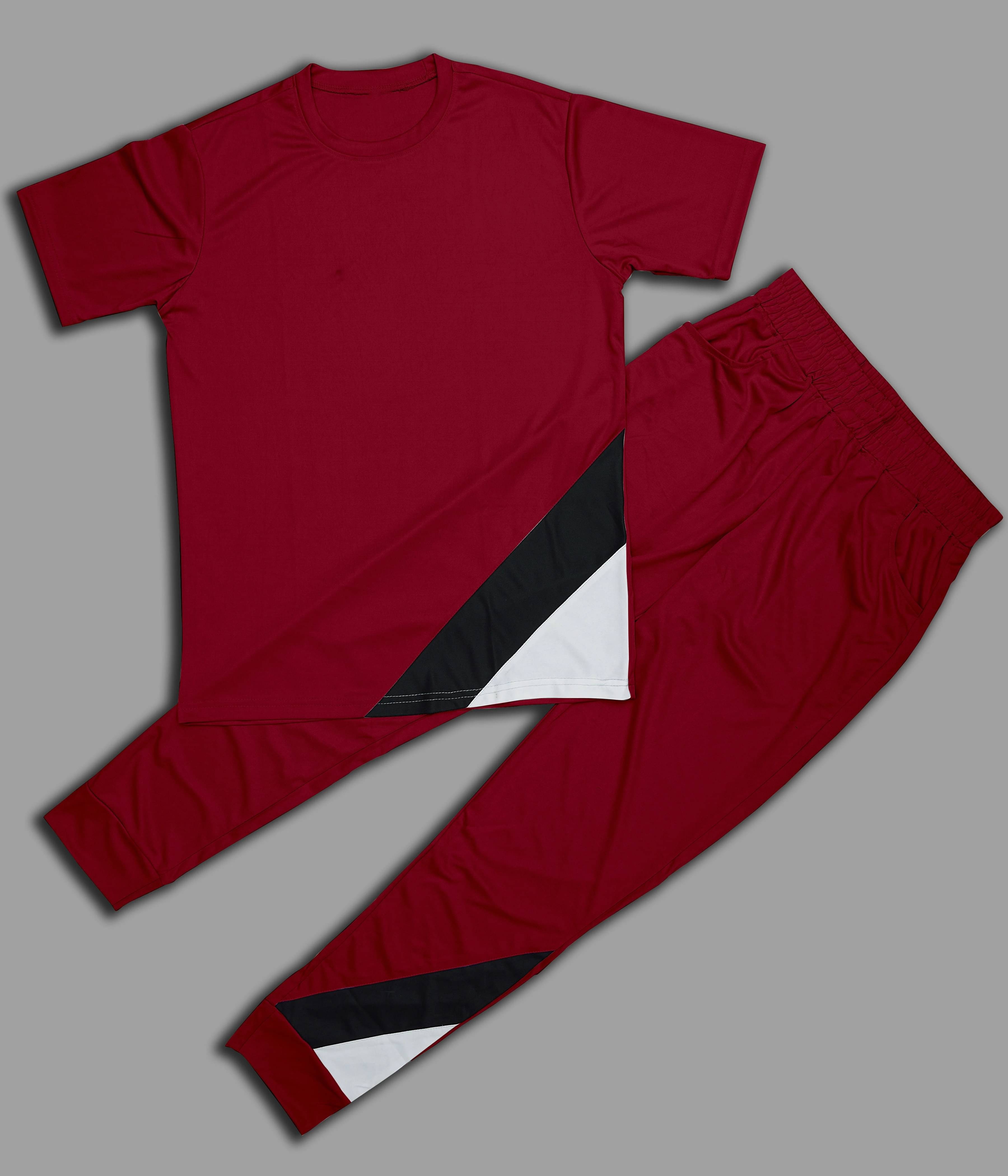     			RABBY Maroon Polyester Regular Fit Men's Tracksuit ( Pack of 1 )