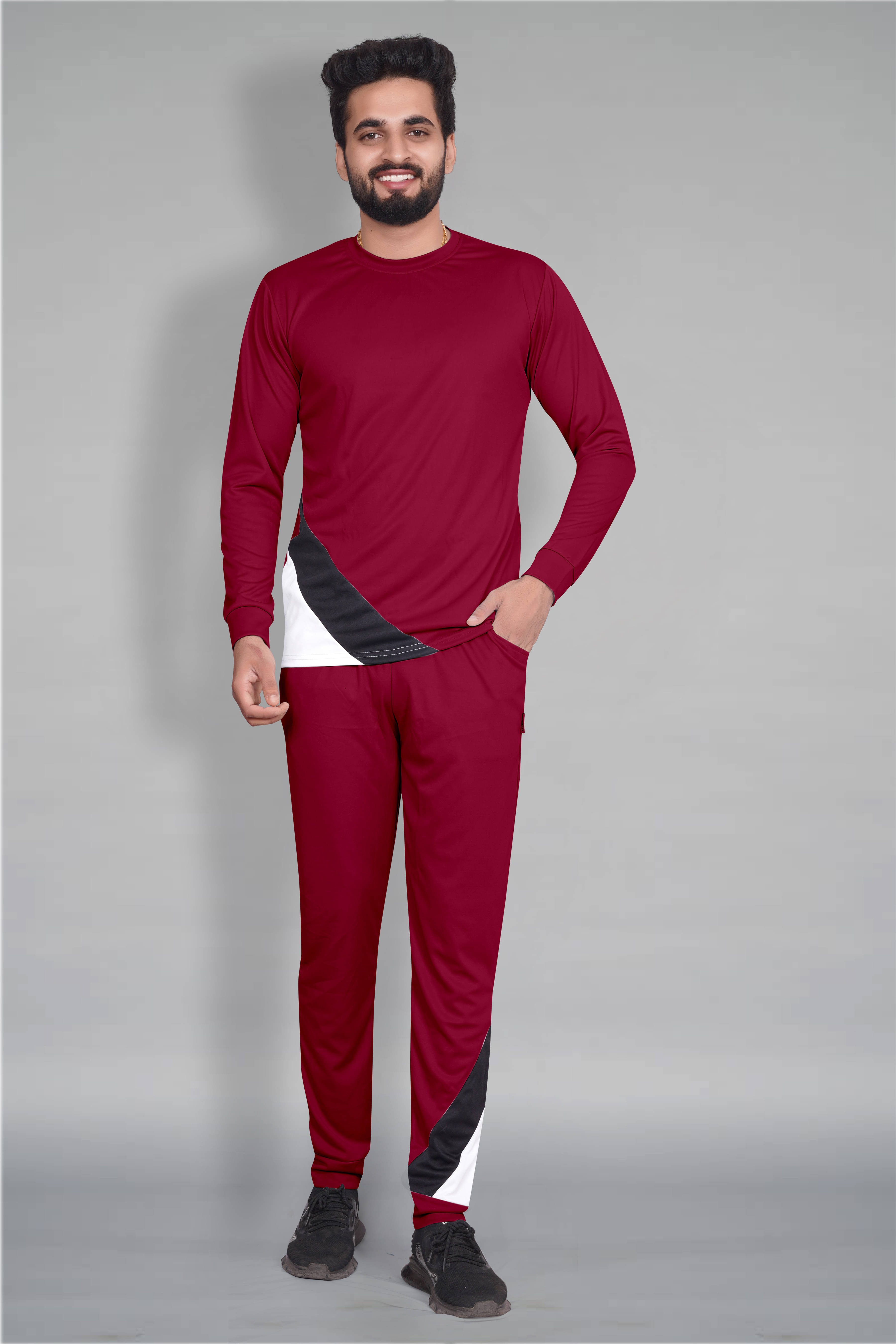 RABBY Maroon Polyester Regular Fit Men's Tracksuit ( Pack of 1 ) RABBY Maroon Polyester Regular Fit Men's Tracksuit ( Pack of 1 )