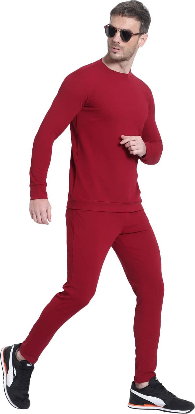     			RABBY Maroon Polyester Regular Fit Men's Tracksuit ( Pack of 1 )