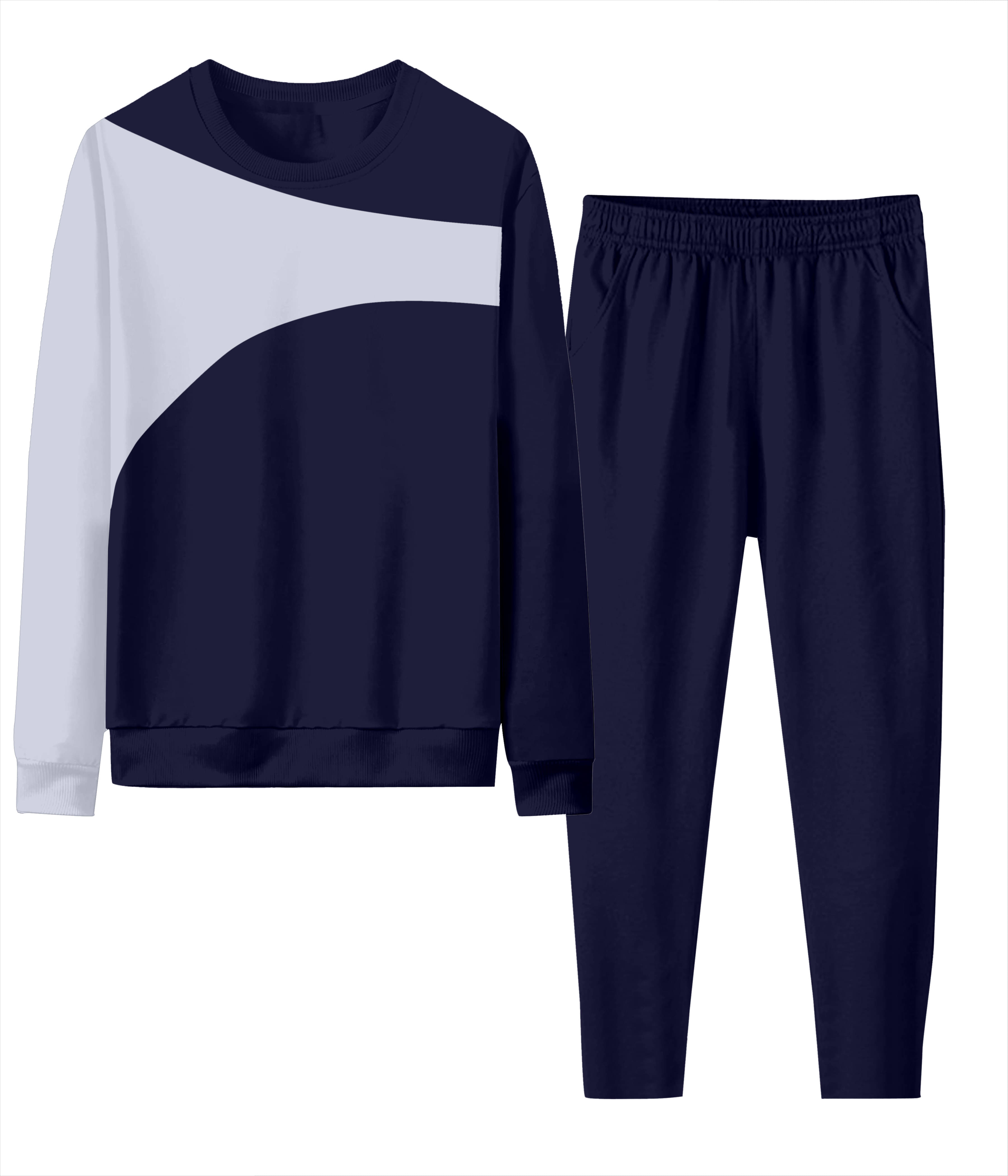 RABBY Navy Blue Polyester Blend Regular Fit Men's Tracksuit ( Pack of 1 )     			RABBY Navy Blue Polyester Blend Regular Fit Men's Tracksuit ( Pack of 1 )