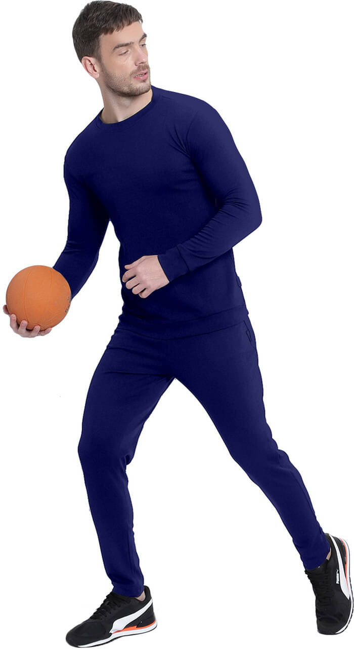 RABBY Navy Blue Polyester Blend Regular Fit Men's Tracksuit ( Pack of 1 ) RABBY Navy Blue Polyester Blend Regular Fit Men's Tracksuit ( Pack of 1 )