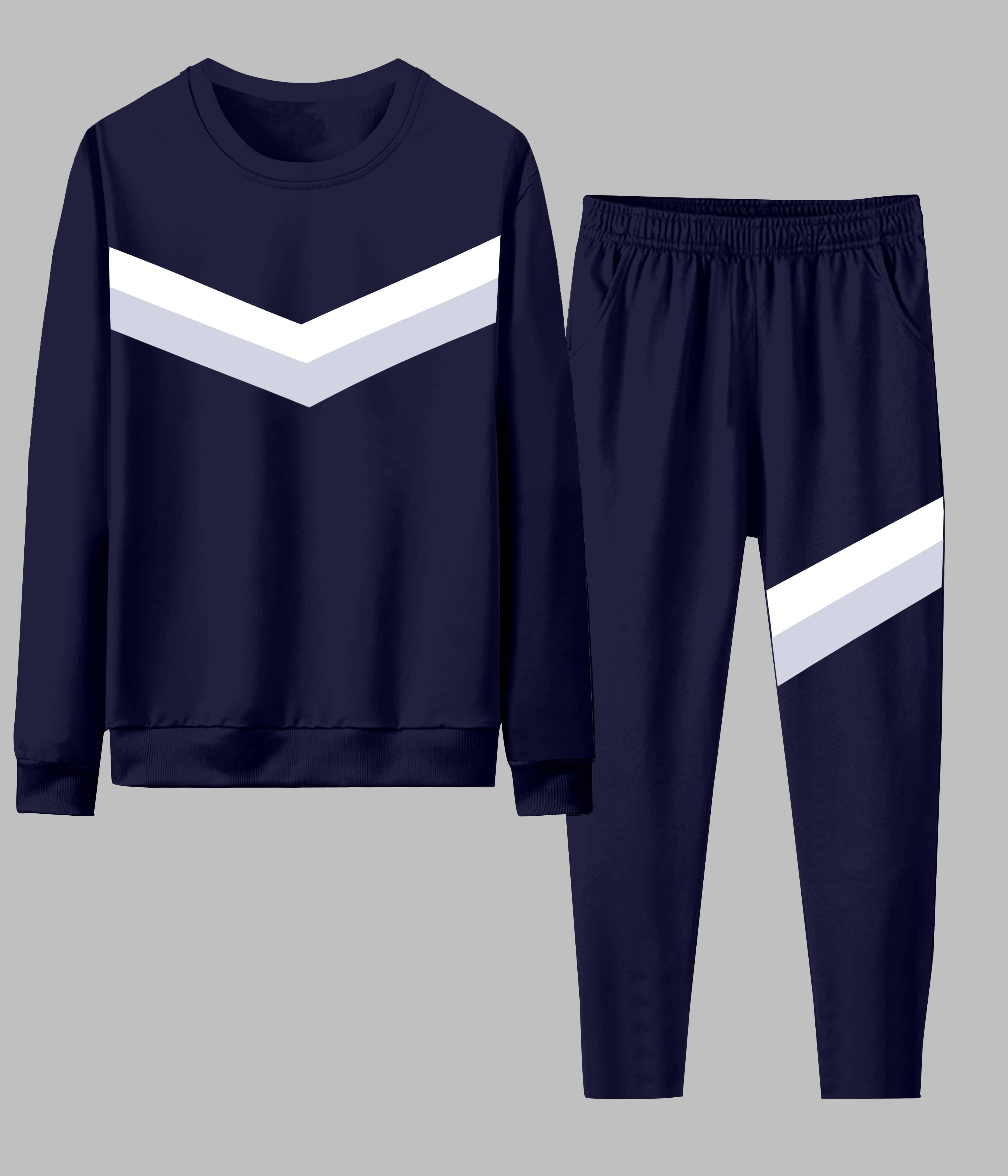 RABBY Navy Blue Polyester Blend Regular Fit Men's Tracksuit ( Pack of 1 )     			RABBY Navy Blue Polyester Blend Regular Fit Men's Tracksuit ( Pack of 1 )