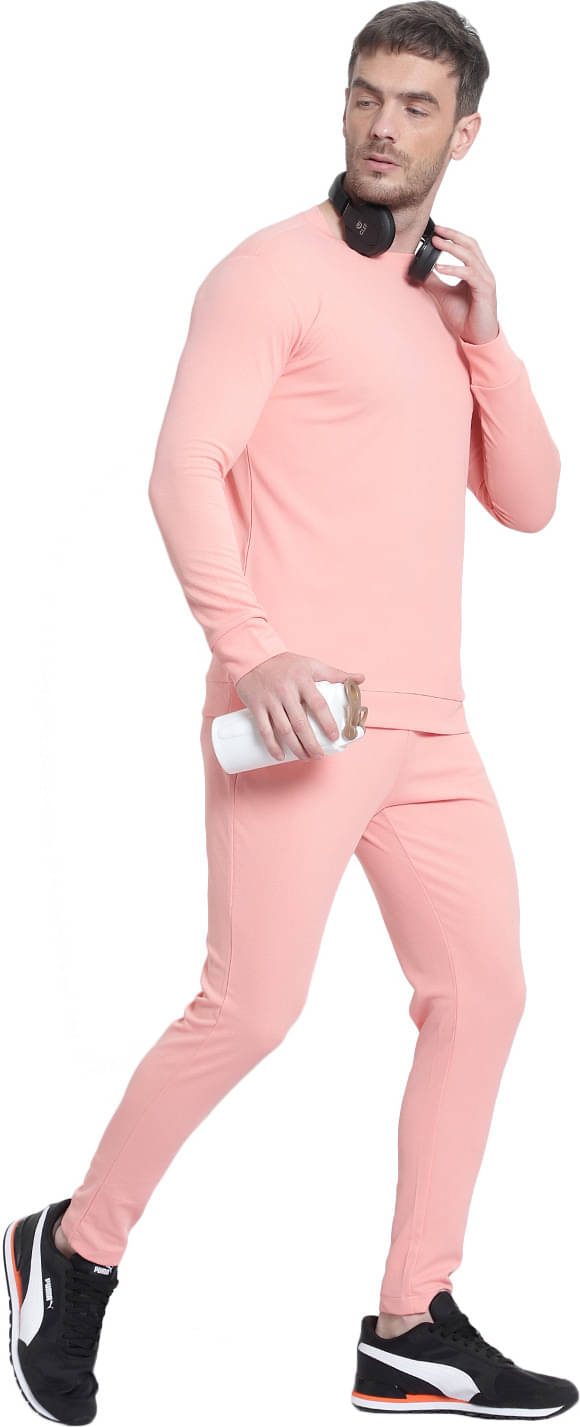 RABBY Pink Polyester Blend Regular Fit Men's Tracksuit ( Pack of 1 ) RABBY Pink Polyester Blend Regular Fit Men's Tracksuit ( Pack of 1 )