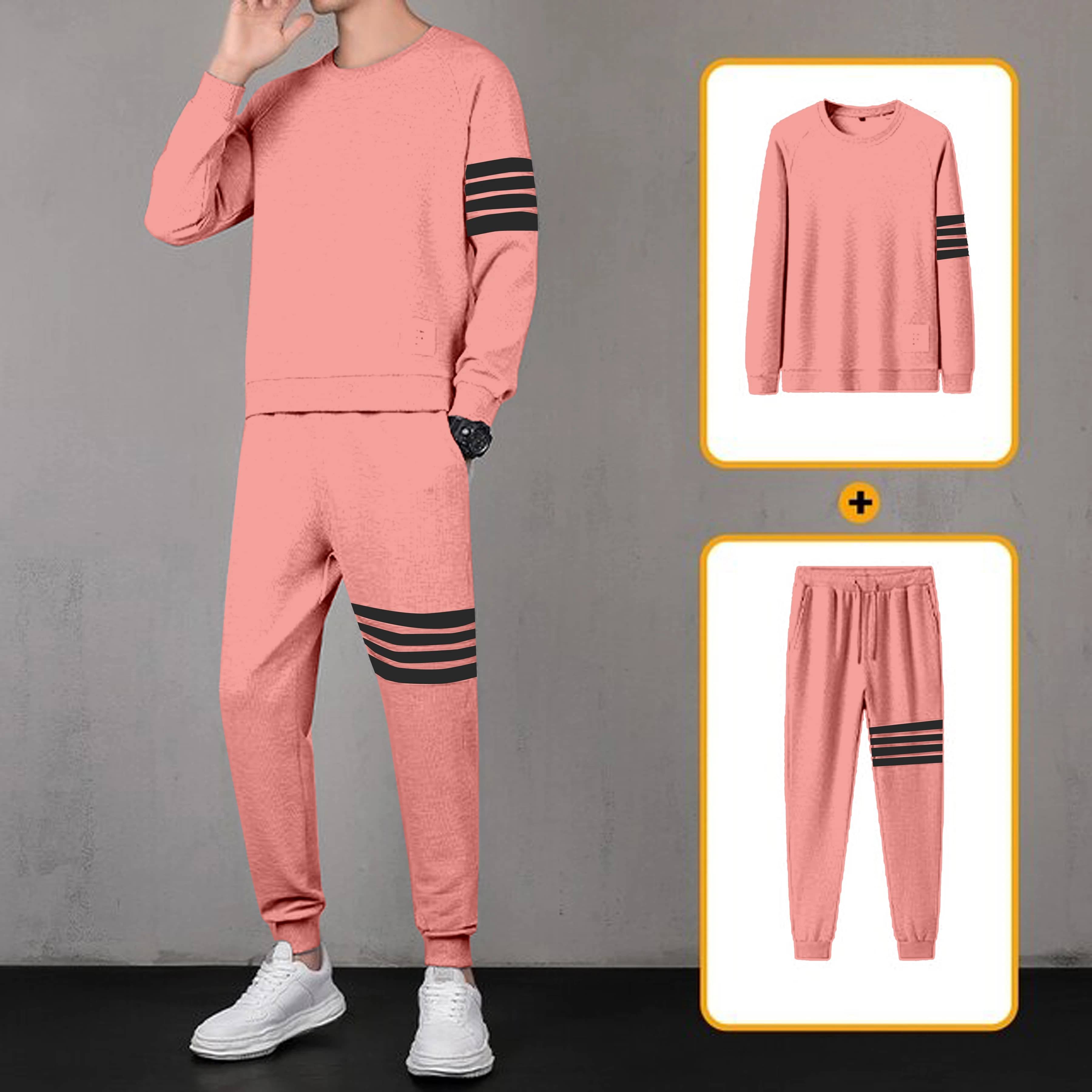 RABBY Pink Polyester Regular Fit Men's Tracksuit ( Pack of 1 ) RABBY Pink Polyester Regular Fit Men's Tracksuit ( Pack of 1 )