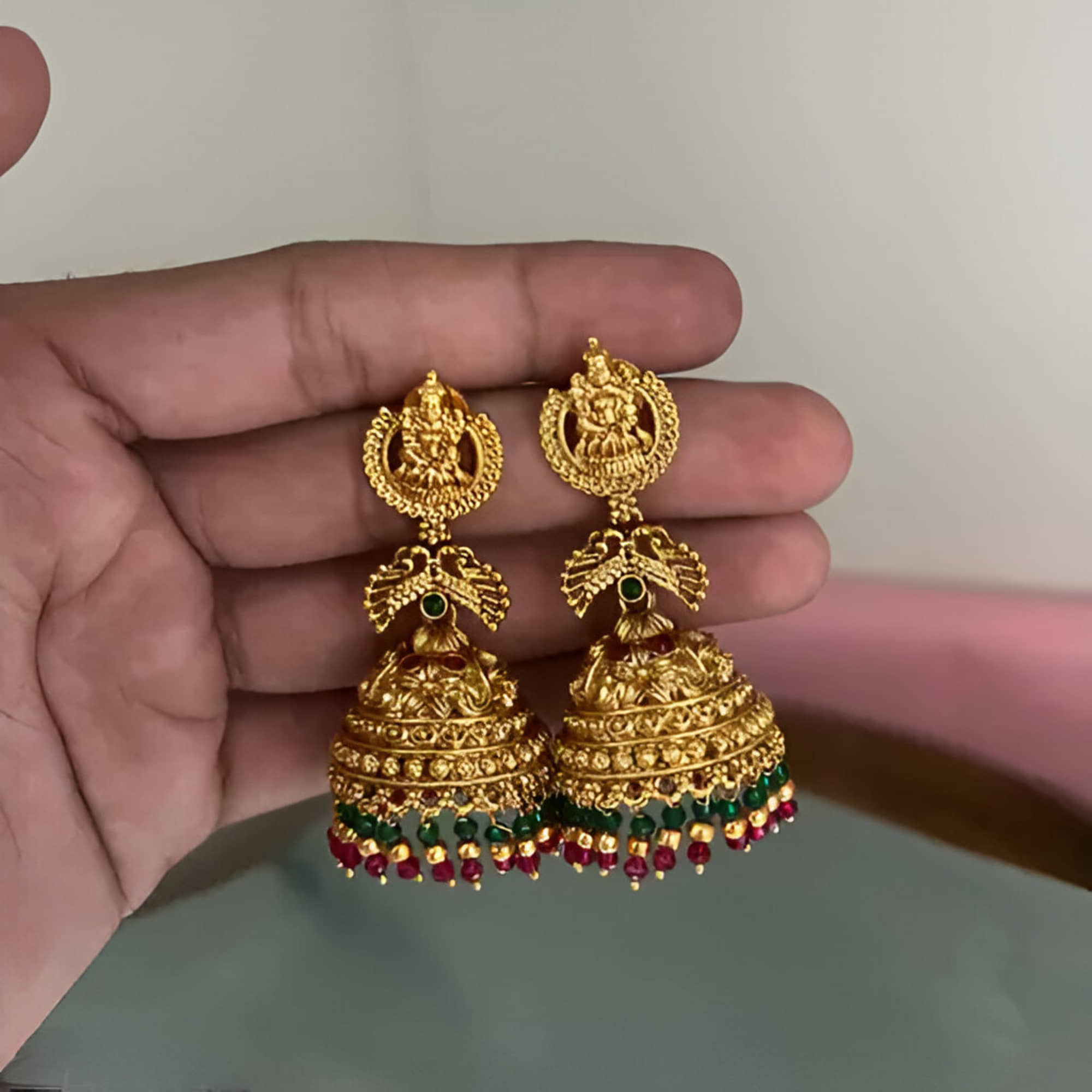 ROFARWORD Gold Jhumki Earrings ( Pack of 1 ) - Earrings | Buy online on ZillyBuy