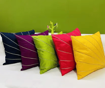 SHADAB Set of 5 Silk Thread Work Square Cushion Cover (40X40)cm - Multi SHADAB Set of 5 Silk Thread Work Square Cushion Cover (40X40)cm - Multi