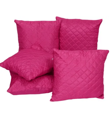 SHADAB Set of 5 Silk Striped Square Cushion Cover (40X40)cm - Pink SHADAB Set of 5 Silk Striped Square Cushion Cover (40X40)cm - Pink