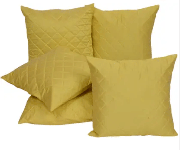 SHADAB Set of 5 Silk Striped Square Cushion Cover (40X40)cm - Green SHADAB Set of 5 Silk Striped Square Cushion Cover (40X40)cm - Green