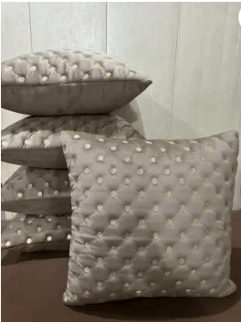     			SHADAB Set of 5 Velvet Striped Square Cushion Cover (40X40)cm - Dark Grey