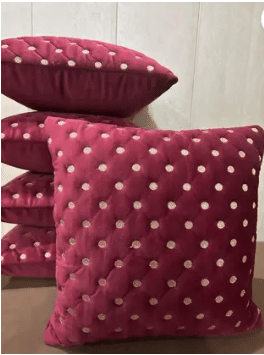     			SHADAB Set of 5 Velvet Striped Square Cushion Cover (40X40)cm - Maroon