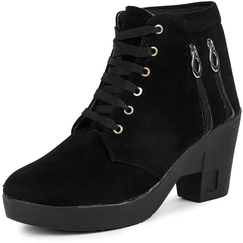     			Shoe Lab Black Women's Ankle Length Boots