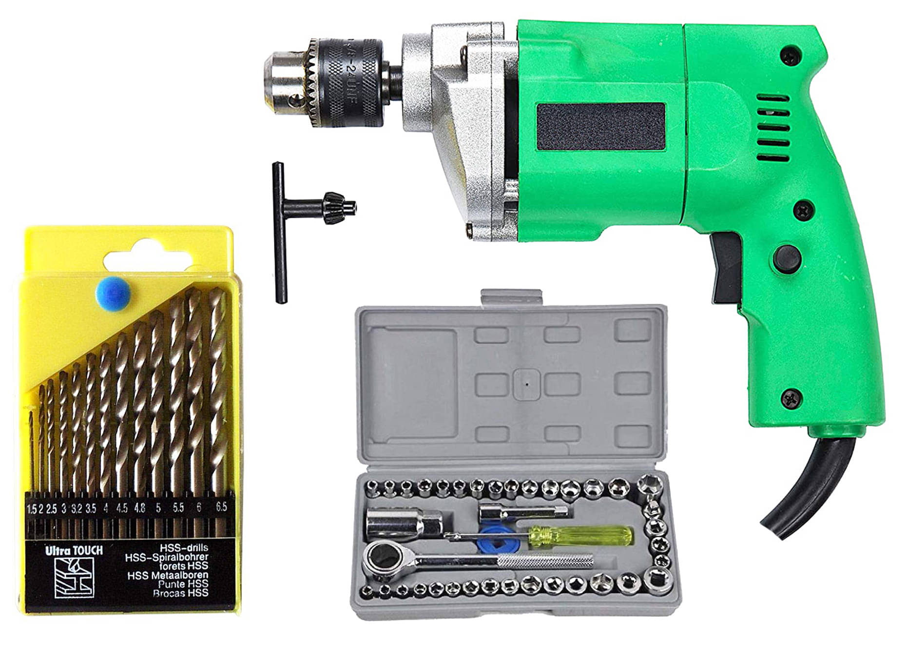     			Shopper52 - DRL13B40PC-N11 350W 10mm Corded Drill Kit