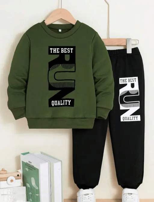 WESEVE Pack of 1 Unisex Cotton Blend T-Shirt & Pants Set ( Olive ) WESEVE Pack of 1 Unisex Cotton Blend T-Shirt & Pants Set ( Olive )