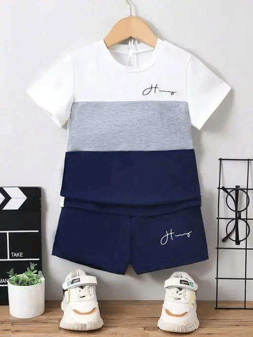 WESEVEN Pack of 2 Unisex Cotton Blend T-Shirt & Shorts Set ( Navy ) WESEVEN Pack of 2 Unisex Cotton Blend T-Shirt & Shorts Set ( Navy )