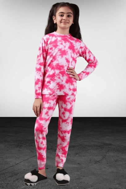     			WESEVEN Polyester Printed T-shirt With Trouser Co-Ord Set For Girls ( Pink )