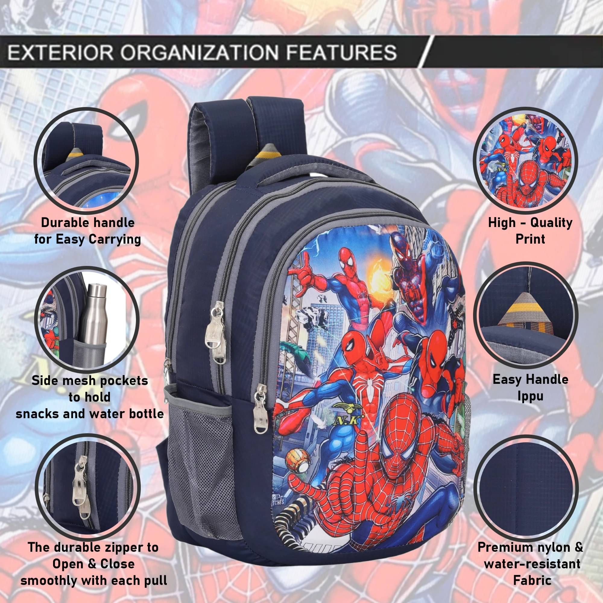     			n.k Blue Polyester Backpack For Kids