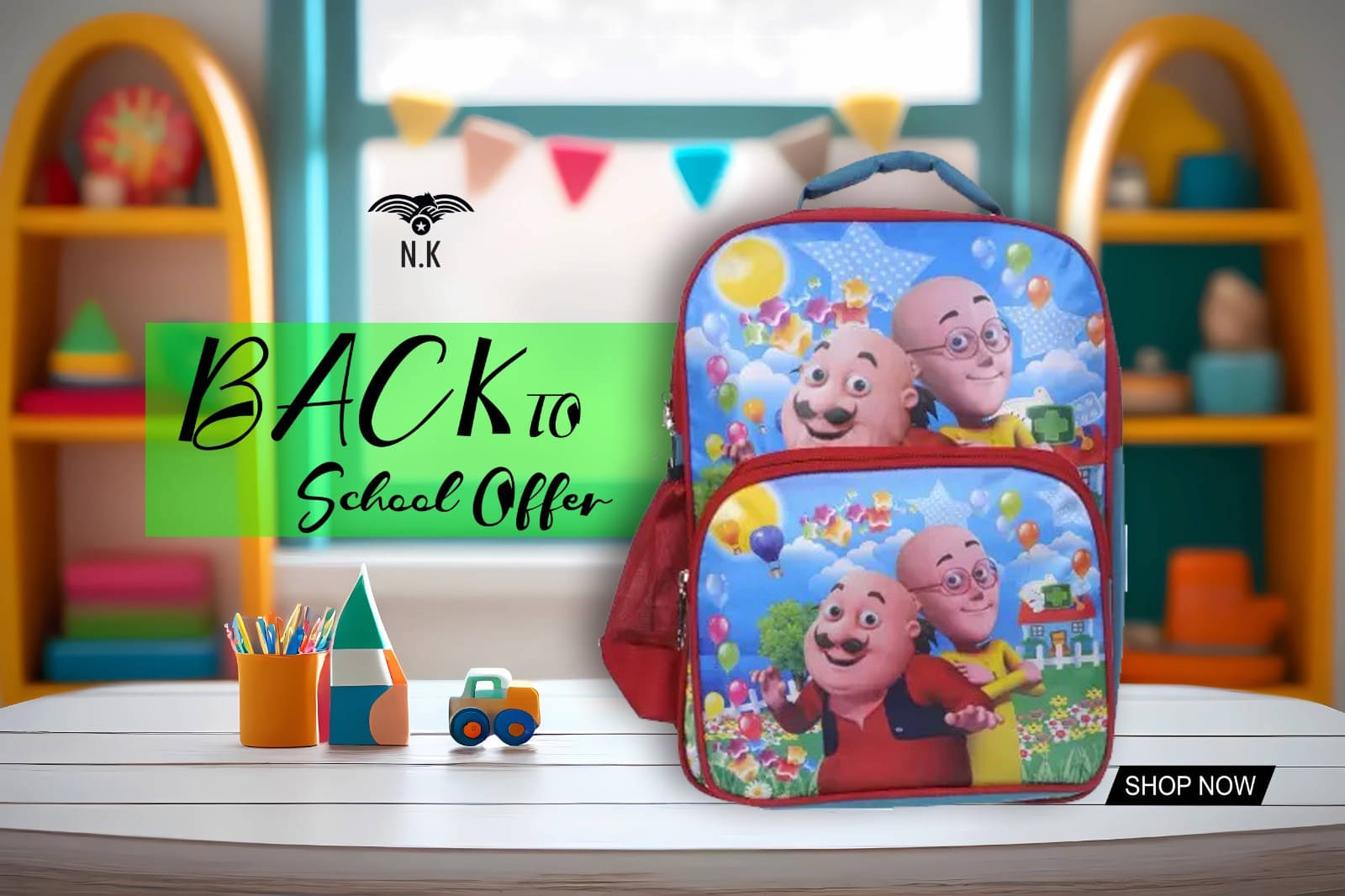     			n.k Red Polyester Backpack For Kids