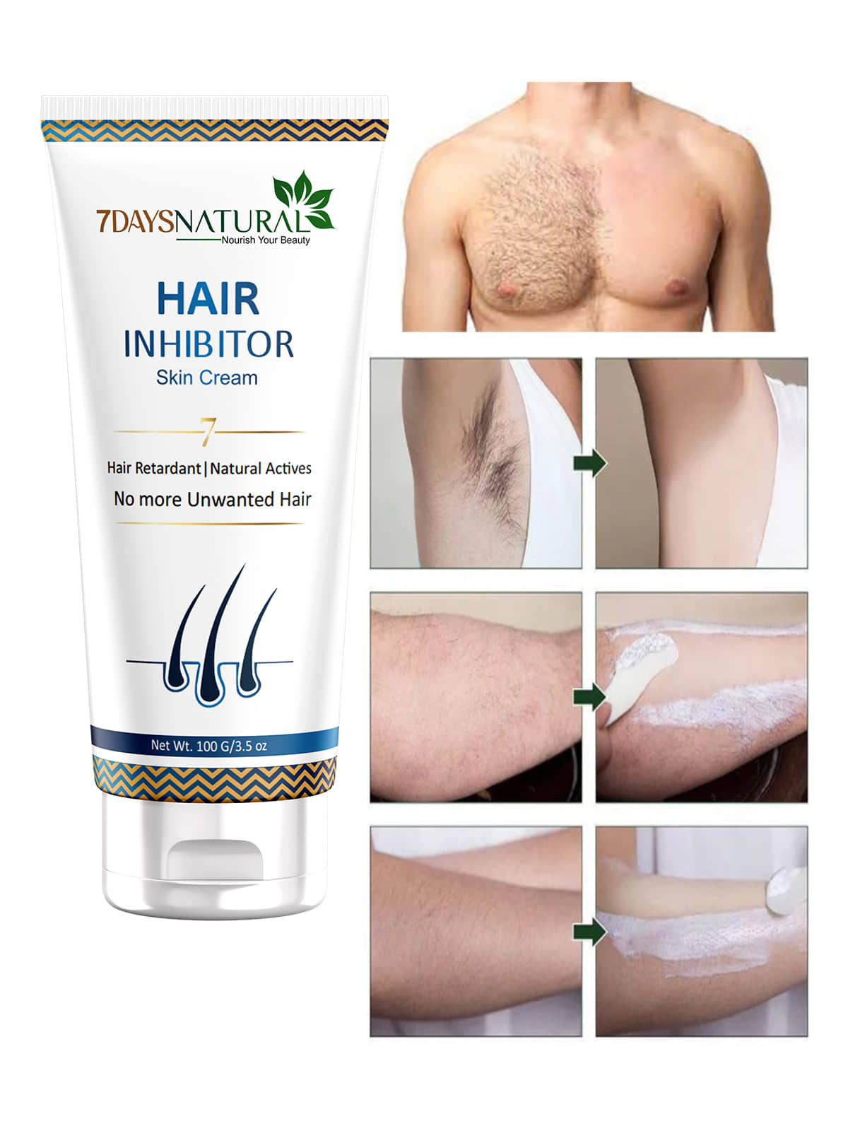 7 days Natural Hair Removal Hair Removal Creams for Men & Women 100 ( Pack of 1 )