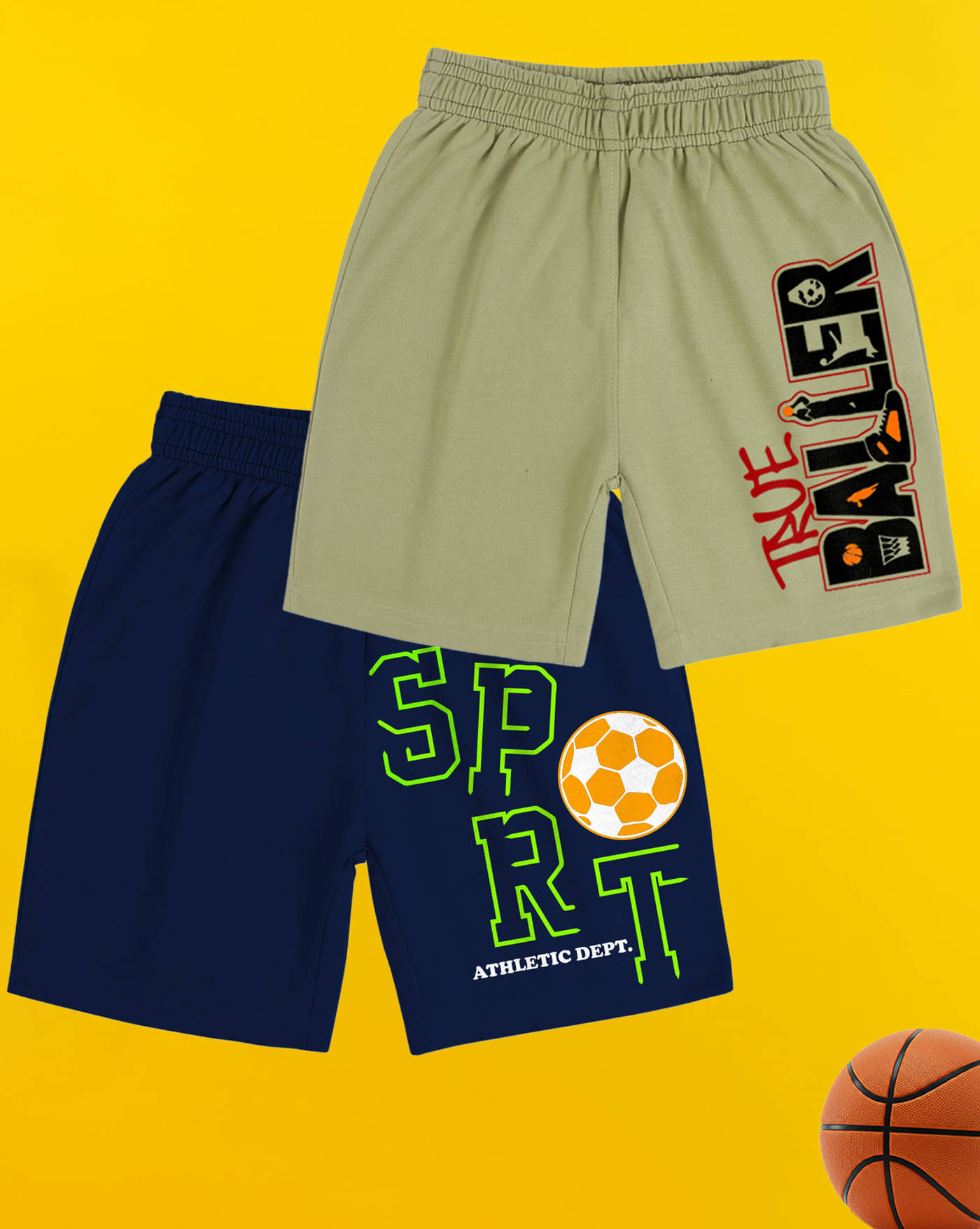     			AOOSH Pack of 2 Cotton Blend Shorts For Boys ( Navy Blue )