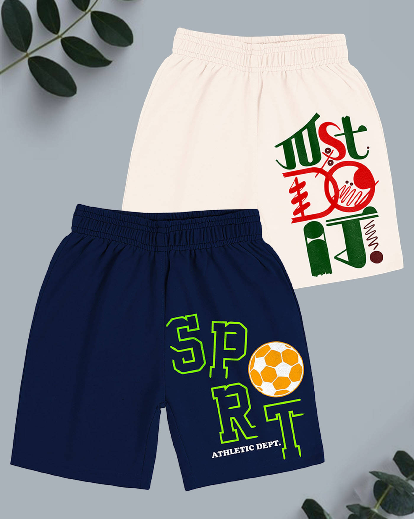     			AUSK Pack of 2 Cotton Blend Shorts For Boys ( Navy Blue )