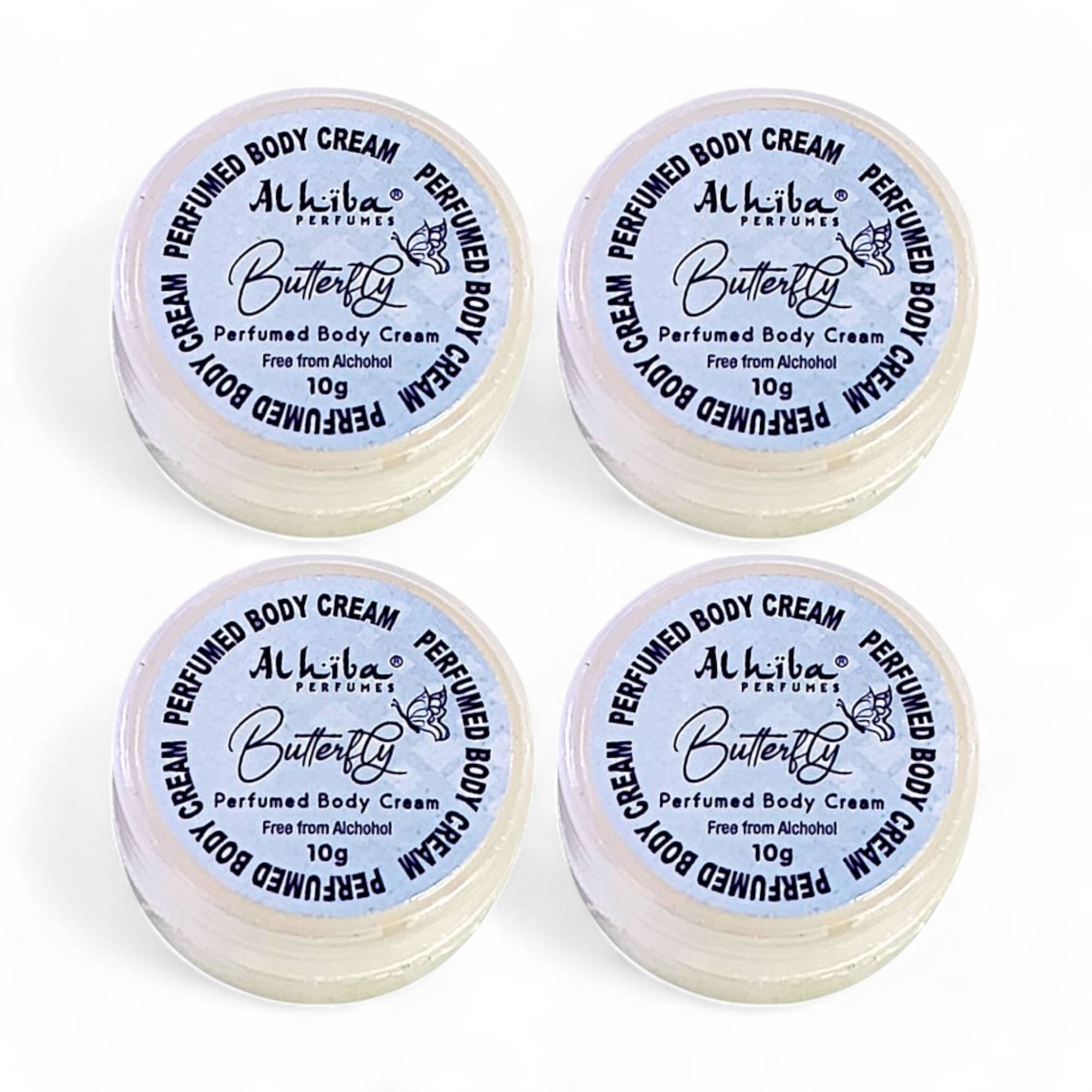     			Al Hiba Butterfly Perfumed Body Deodorant Cream for Unisex 10 gm ( Pack of 4 )