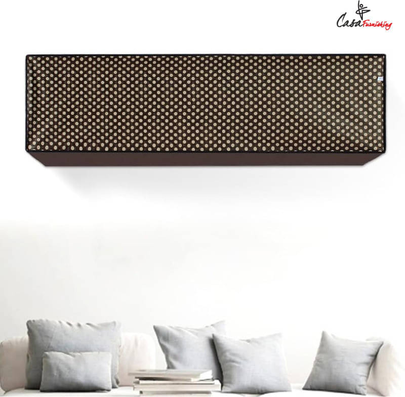     			CASA FURNISHING Single Polyester BROWN AC Cover for 1.5 Ton Split AC