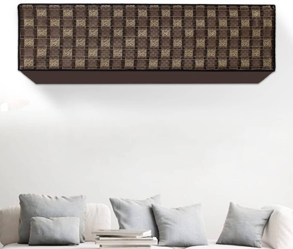     			CASA FURNISHING Single Polyester BROWN AC Cover for 1.5 Ton Split AC
