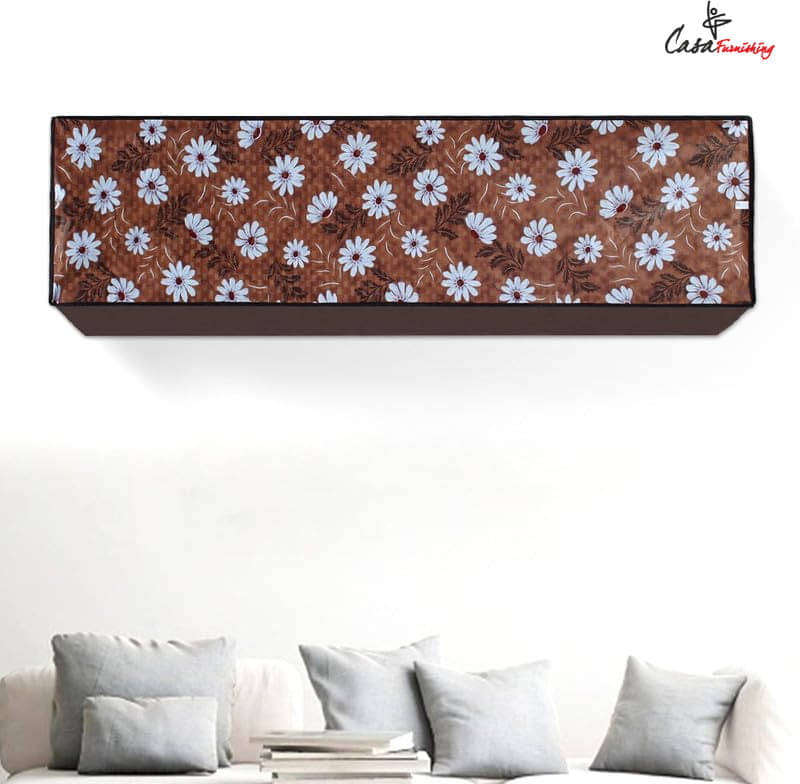     			CASA FURNISHING Single Polyester RED AC Cover for 1.5 Ton Split AC