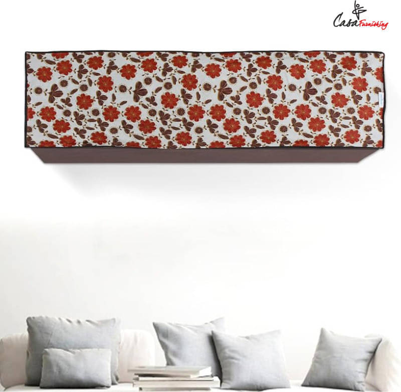     			CASA FURNISHING Single Polyester WHITE AC Cover for 1.5 Ton Split AC