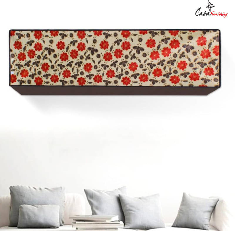     			CASA FURNISHING Single Polyester YELLOW AC Cover for 1.5 Ton Split AC