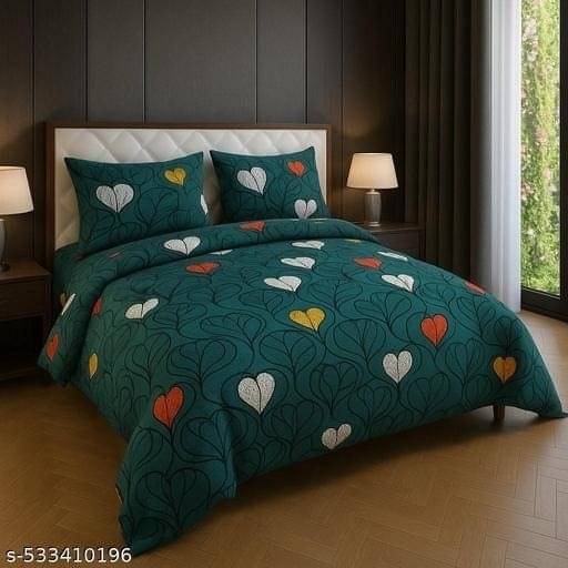 DOMES FAB Glace Cotton 1 Double Bedsheet with 2 Pillow Covers ( Green ) DOMES FAB Glace Cotton 1 Double Bedsheet with 2 Pillow Covers ( Green )