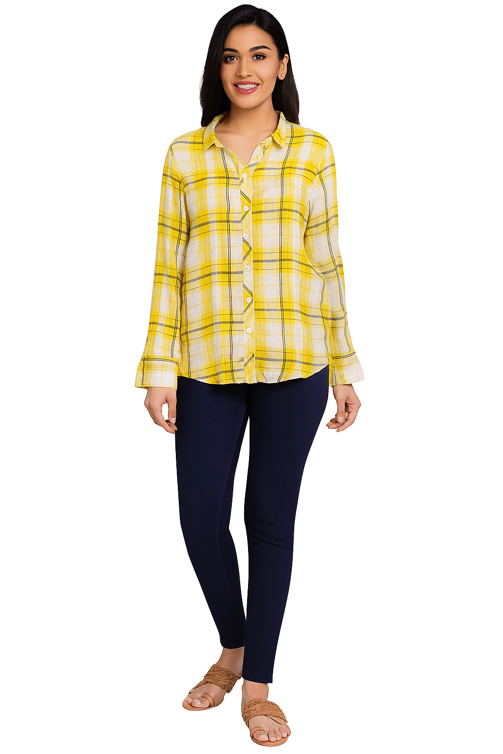     			Daughters Enterprise Women Checked Viscose Shirt ( Yellow )