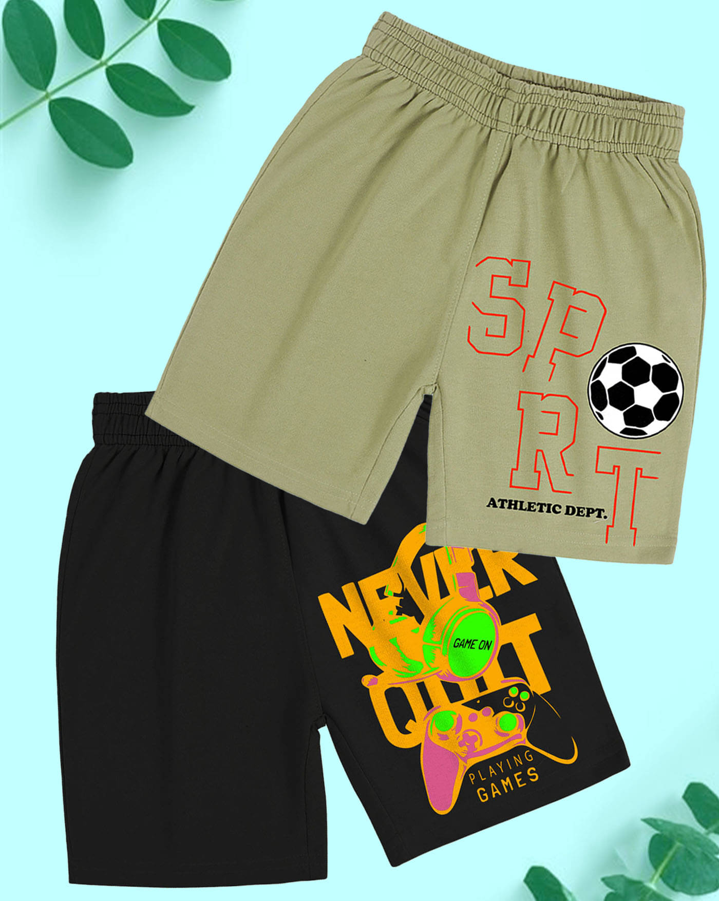     			ENITOR Pack of 2 Cotton Blend Shorts For Boys ( Black )
